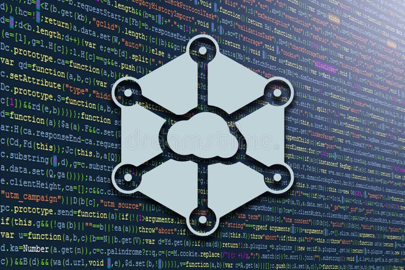 Software Developer Program Code. Abstract code of a computer program. Storj Crypto sign. Software program code illustrations