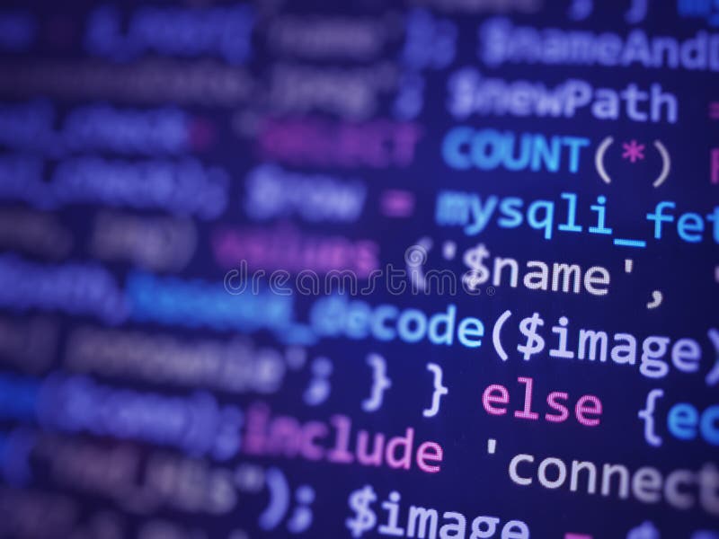 Software developer programming code. Abstract computer script code. Blue color. Programming coding script java stock images, royalty-free photos and pictures