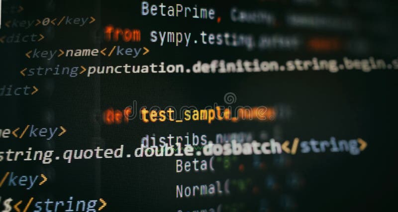 Software Developer Programming Code. Abstract Computer Script Coding ...