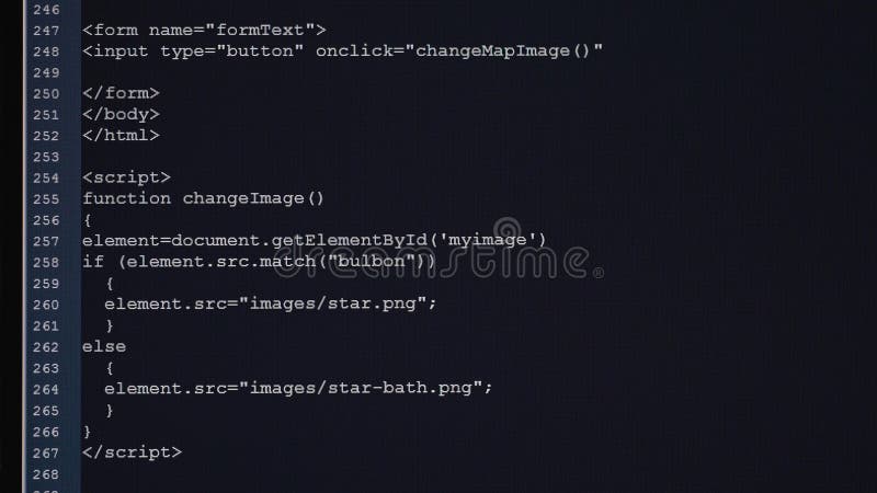 Programming Blue Screen. Many Numbers and Latin Letters on the Screen ...