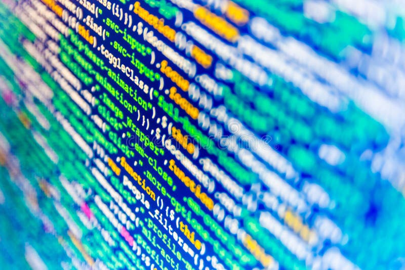 Programming code abstract screen software developer. Computer script. Developer analyzing code illustrations
