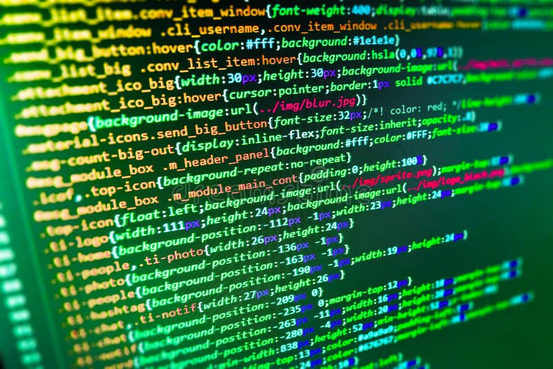 Software Developer Workspace Screen Stock Photo - Image of design ...