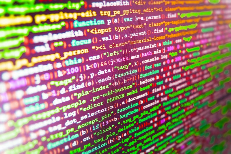 Software Developer Workspace Screen Stock Image - Image of design ...