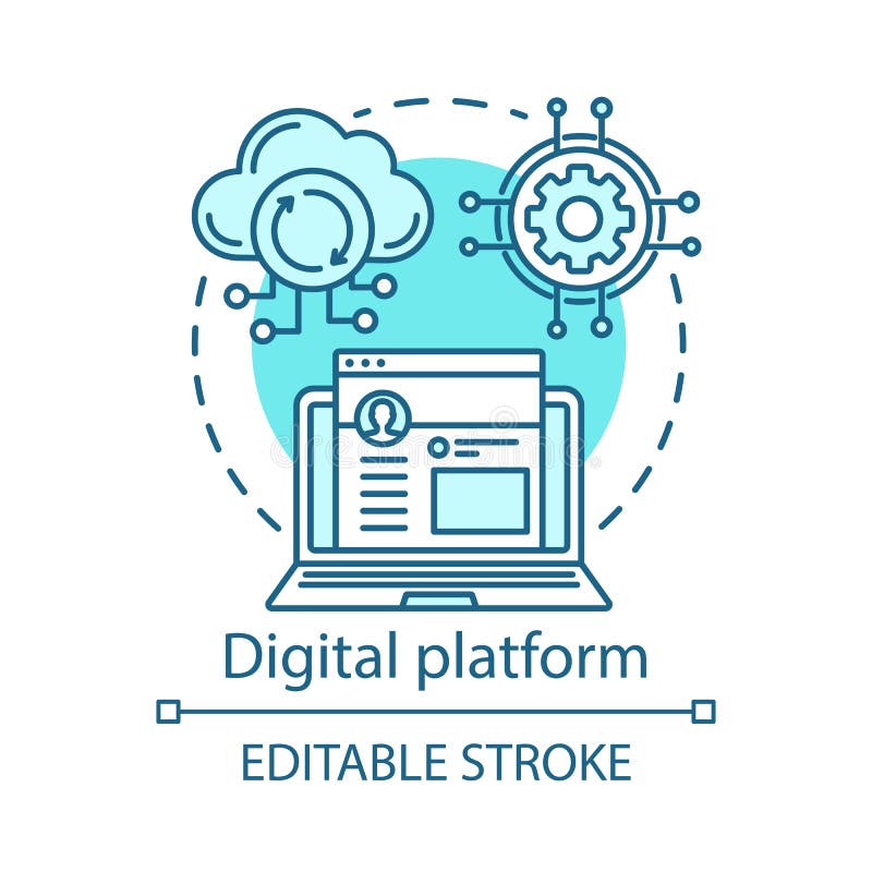 Software development digital platform concept icon stock illustration