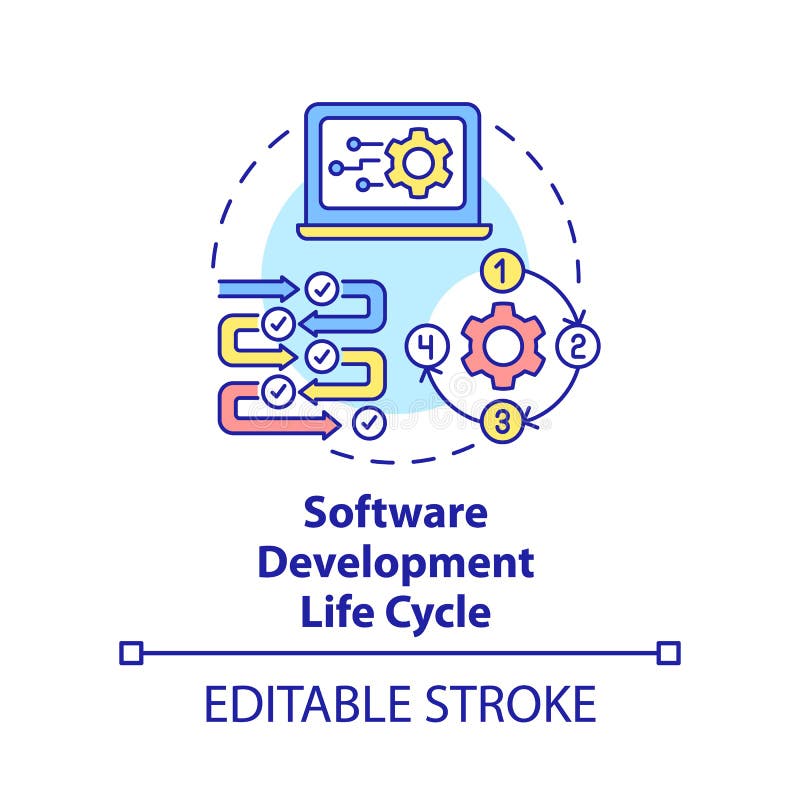 Software development life cycle concept icon royalty free illustration