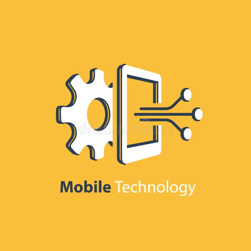 Software development, mobile technology concept, smartphone innovation vector illustration