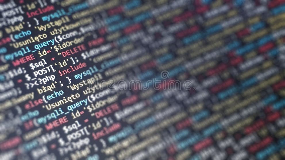 Software Development Monitor Screen Background. Developer Display with ...