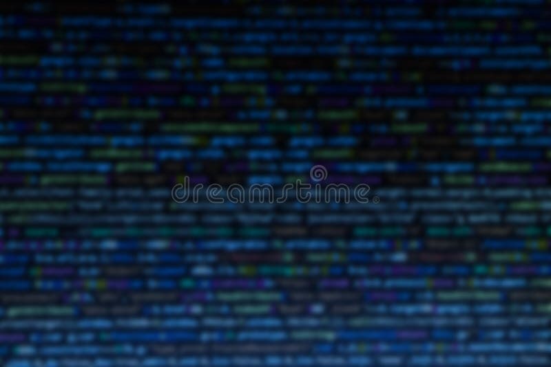 Software development by programmer abstract computer script code programming screen of developer