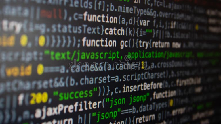 Software Development. Programmer Coding on the Computer Monitor. Close ...