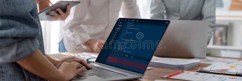 Software development programming on computer screen for brisk application. And program coding. Coding program code stock images, royalty-free photos and pictures