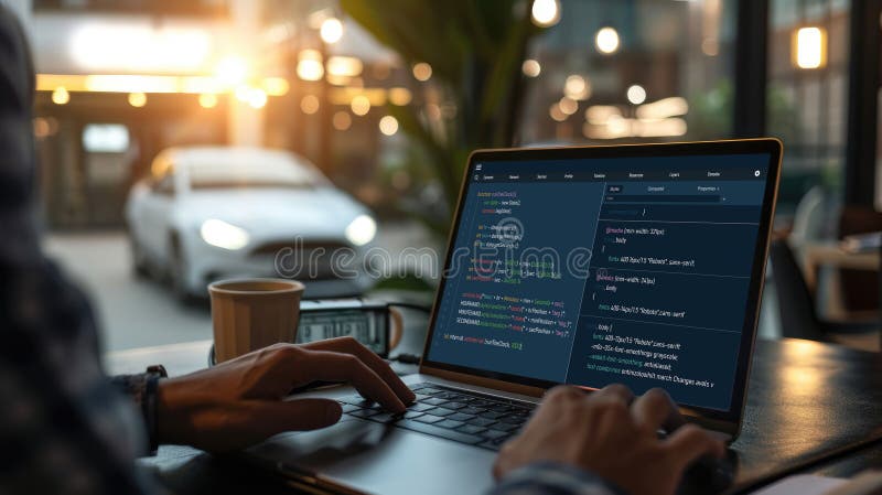 Software development programming on computer screen for brisk application and program coding. Coding program code stock images, royalty-free photos and pictures
