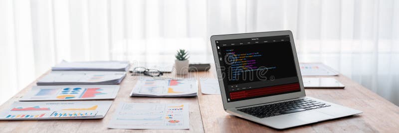 Software development programming on computer screen for brisk application. And program coding. Coding program code stock images, royalty-free photos and pictures