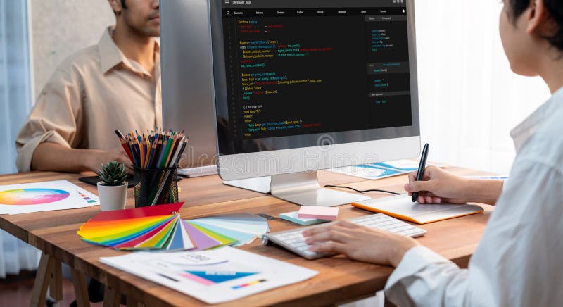 Software development programming on computer screen for brisk application. And program coding. Coding program code stock images, royalty-free photos and pictures