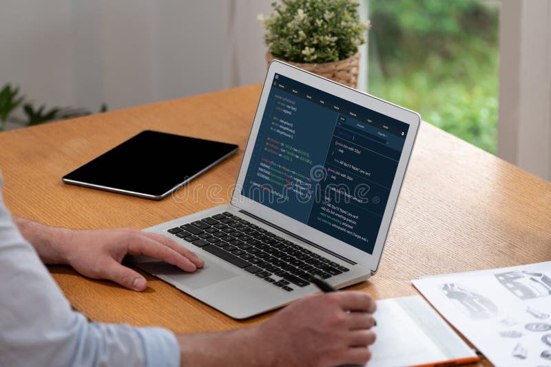 Software development programming on computer screen for brisk application. And program coding. Coding software development programming program code stock images, royalty-free photos and pictures