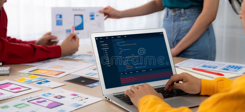 Software development programming on computer screen for brisk application. And program coding. Coding software development programming program code stock images, royalty-free photos and pictures