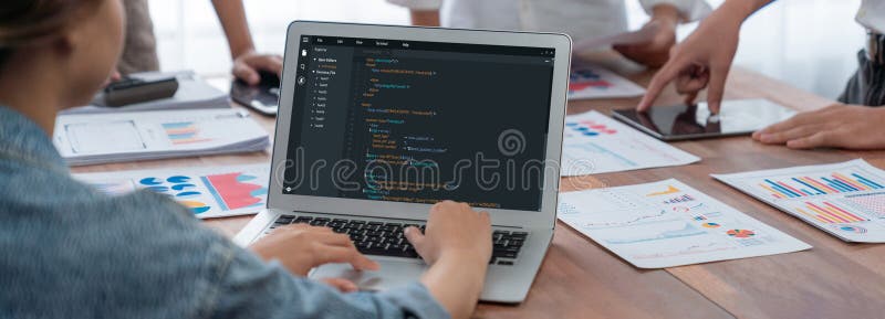 Software development programming on computer screen for brisk application. And program coding. Coding software development programming program code stock images, royalty-free photos and pictures