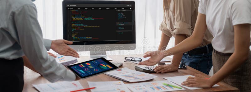 Software development programming on computer screen for brisk application. And program coding. Development code programming script stock images, royalty-free photos and pictures