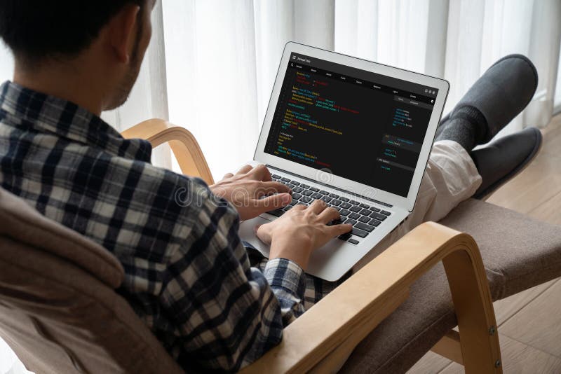 Software development programming on computer screen for modish application. And program coding. Programmer coding program code stock images, royalty-free photos and pictures