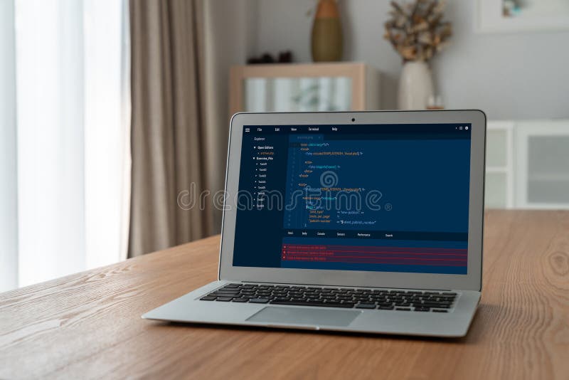Software development programming on computer screen for modish application. And program coding. Coding program code stock images, royalty-free photos and pictures