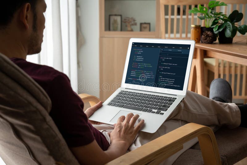 Software development programming on computer screen for modish application. And program coding. Development code programming script stock images, royalty-free photos and pictures
