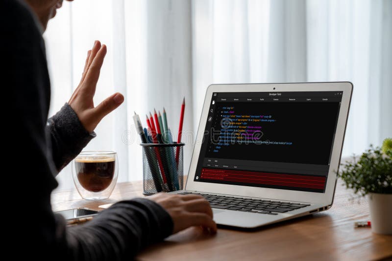 Software development programming on computer screen for modish application. And program coding. Coding program code stock images, royalty-free photos and pictures