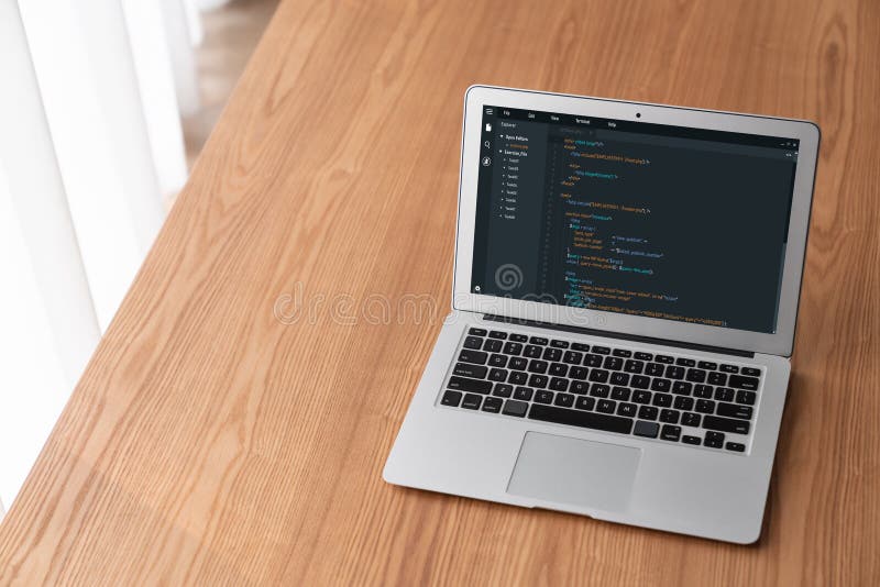Software development programming on computer screen for modish application. And program coding. Coding software development programming program code stock images, royalty-free photos and pictures