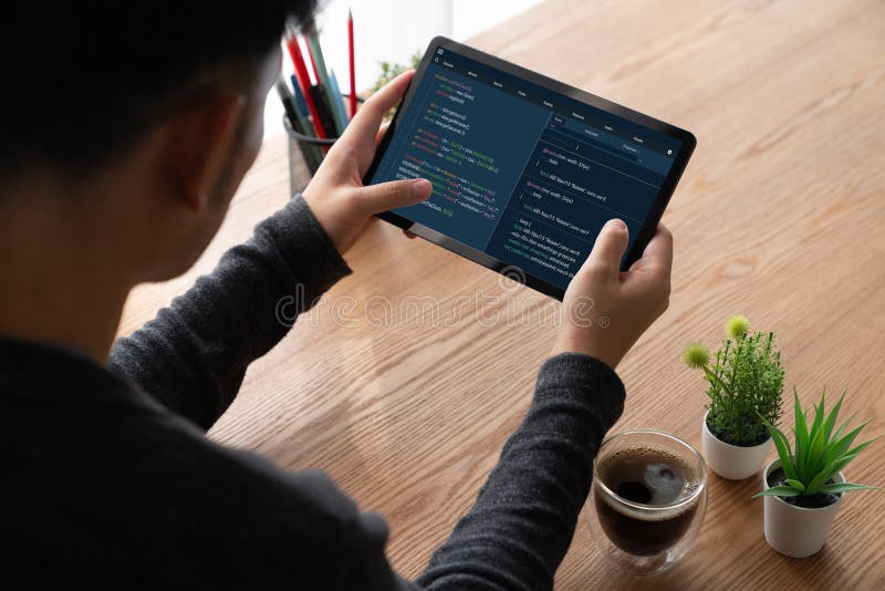 Software development programming on computer screen for modish application. And program coding. Coding program code stock images, royalty-free photos and pictures