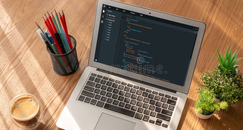 Software development programming on computer screen for modish application. And program coding. Coding software development programming program code stock images, royalty-free photos and pictures