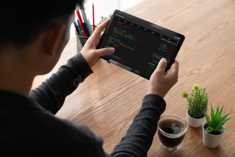 Software development programming on computer screen for modish application. And program coding. Coding software development programming program code stock images, royalty-free photos and pictures