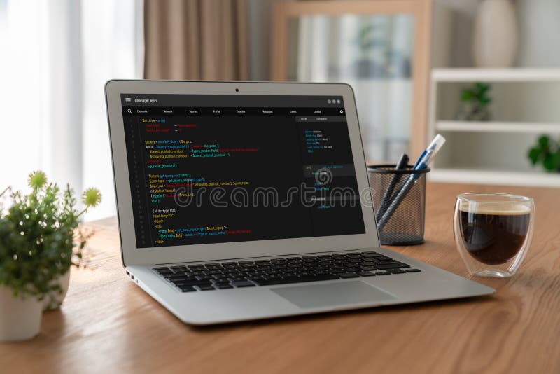 Software development programming on computer screen for modish application. And program coding. Coding software development programming program code stock images, royalty-free photos and pictures