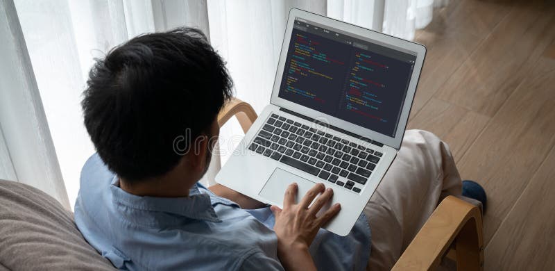 Software development programming on computer screen for modish application. And program coding. Coding software development programming program code stock images, royalty-free photos and pictures