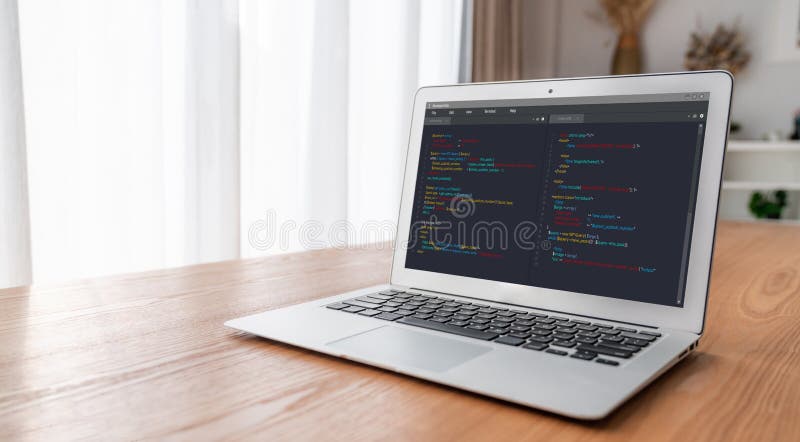 Software development programming on computer screen for modish application. And program coding. Coding software development programming program code stock images, royalty-free photos and pictures