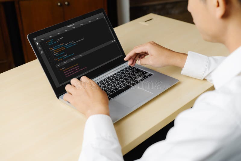 Software development programming on computer screen for modish application. And program coding. Coding software development programming program code stock images, royalty-free photos and pictures