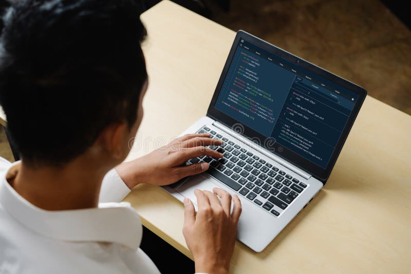 Software development programming on computer screen for modish application. And program coding. Coding software development programming program code stock images, royalty-free photos and pictures