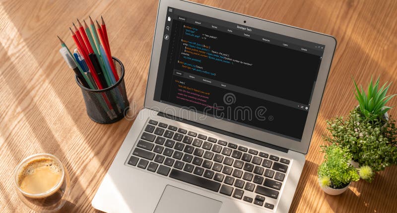 Software development programming on computer screen for modish application. And program coding. Coding software development programming program code stock images, royalty-free photos and pictures