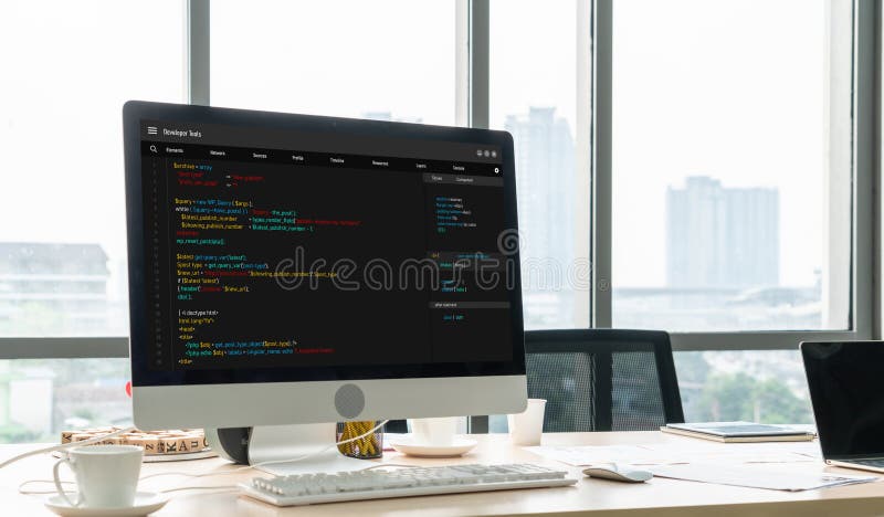 Software development programming on computer screen for modish application. And program coding. Coding software development programming program code stock images, royalty-free photos and pictures