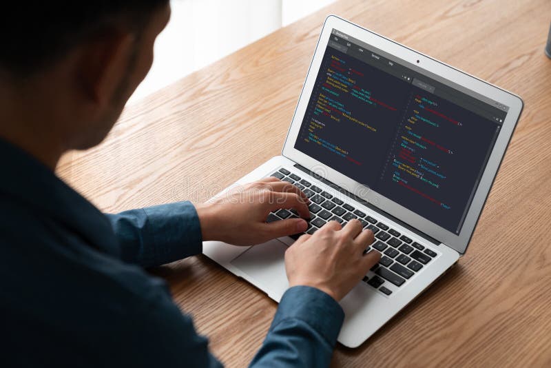 Software development programming on computer screen for modish application. And program coding. Coding software development programming program code stock images, royalty-free photos and pictures