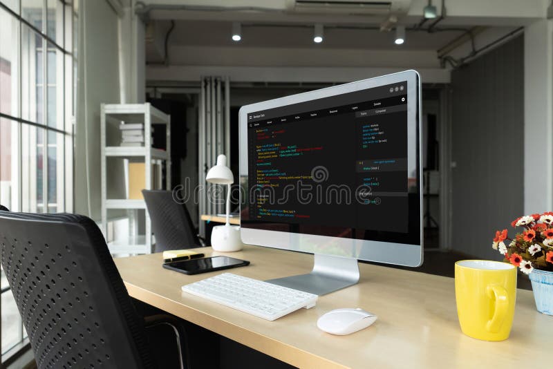 Software development programming on computer screen for modish application. And program coding. Coding software development programming program code stock images, royalty-free photos and pictures