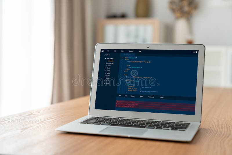 Software development programming on computer screen for modish application. And program coding. Coding software development programming program code stock images, royalty-free photos and pictures