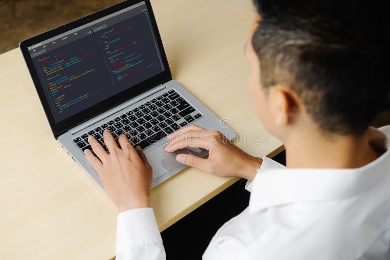 Software development programming on computer screen for modish application. And program coding. Coding software development programming program code stock images, royalty-free photos and pictures