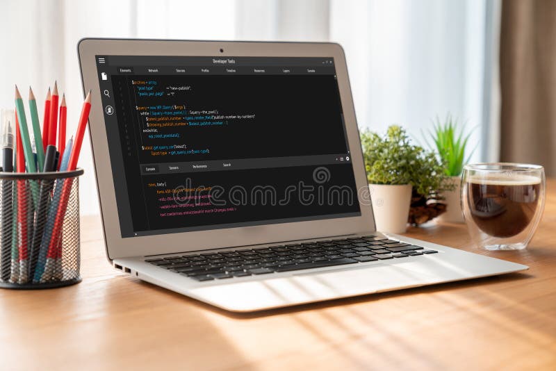 Software development programming on computer screen for modish application. And program coding. Coding software development programming program code stock images, royalty-free photos and pictures