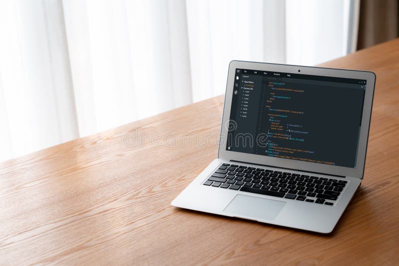 Software development programming on computer screen for modish application. And program coding. Coding software development programming program code stock images, royalty-free photos and pictures