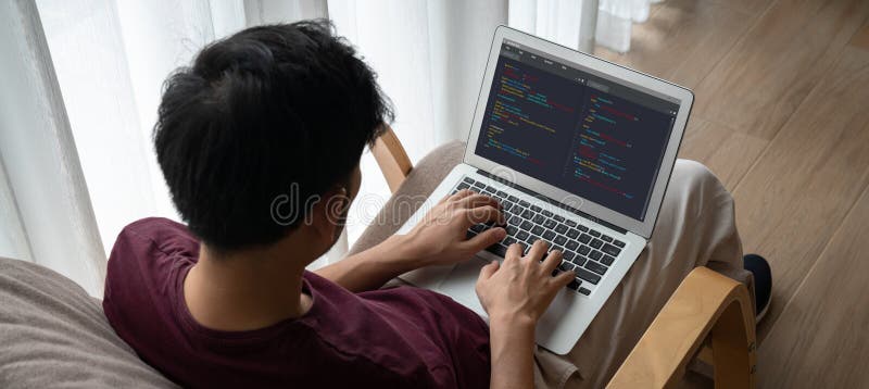 Software development programming on computer screen for modish application. And program coding. Coding software development programming program code stock images, royalty-free photos and pictures