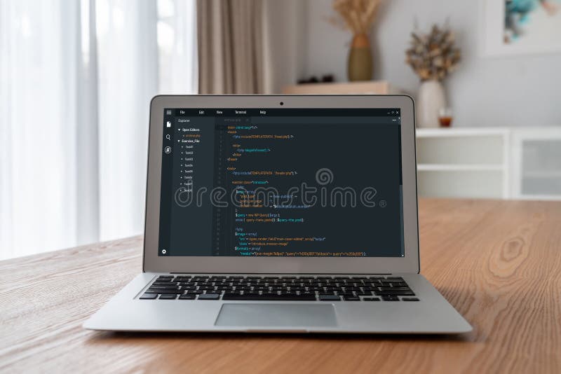 Software development programming on computer screen for modish application. And program coding. Coding software development programming program code stock images, royalty-free photos and pictures