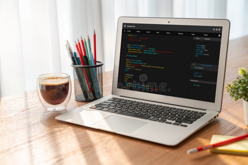 Software development programming on computer screen for modish application. And program coding. Coding software development programming program code stock images, royalty-free photos and pictures