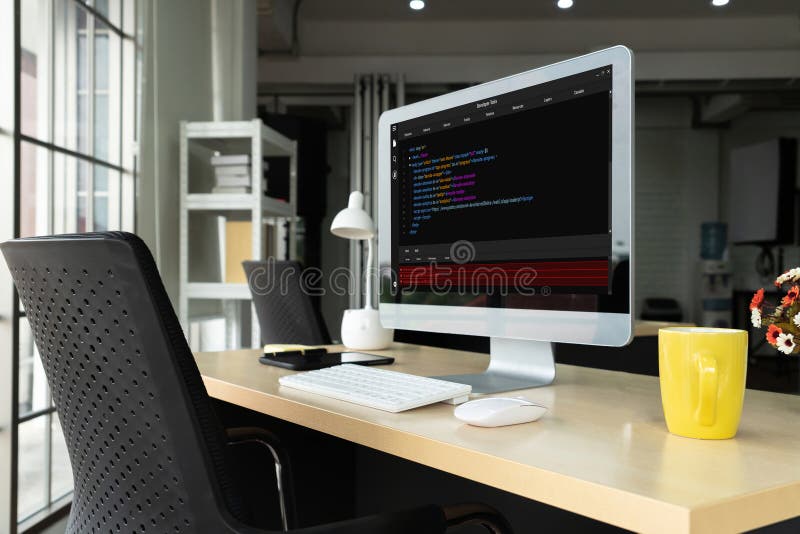 Software development programming on computer screen for modish application. And program coding. Coding software development programming program code stock images, royalty-free photos and pictures