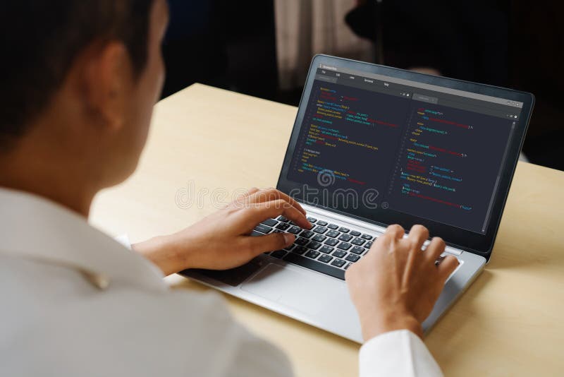 Software development programming on computer screen for modish application. And program coding. Coding software development programming program code stock images, royalty-free photos and pictures