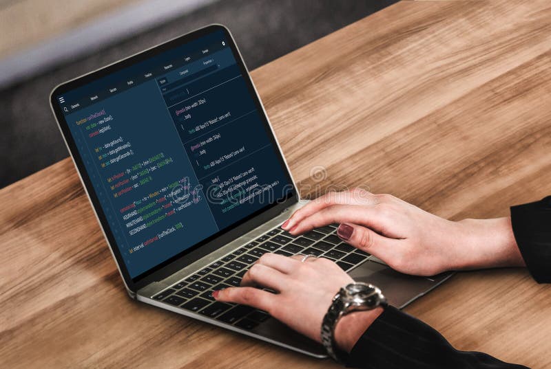 Software development programming on computer screen for modish application. And program coding. Coding software development programming program code stock images, royalty-free photos and pictures
