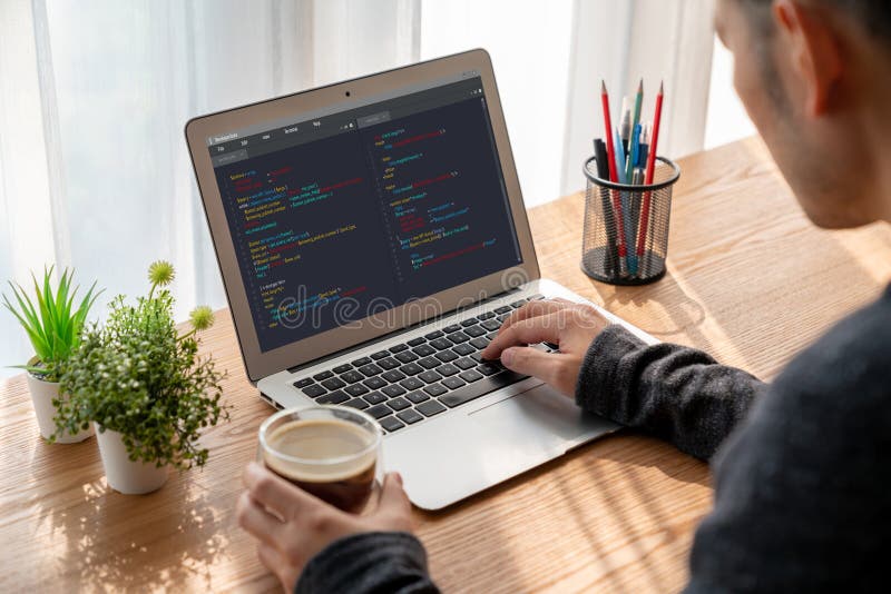 Software development programming on computer screen for modish application. And program coding. Coding software development programming program code stock images, royalty-free photos and pictures