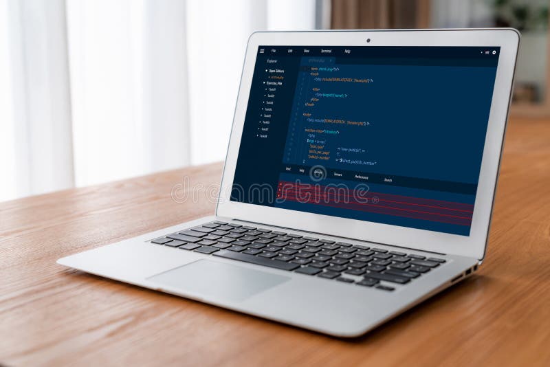 Software development programming on computer screen for modish application. And program coding. Coding program code stock images, royalty-free photos and pictures